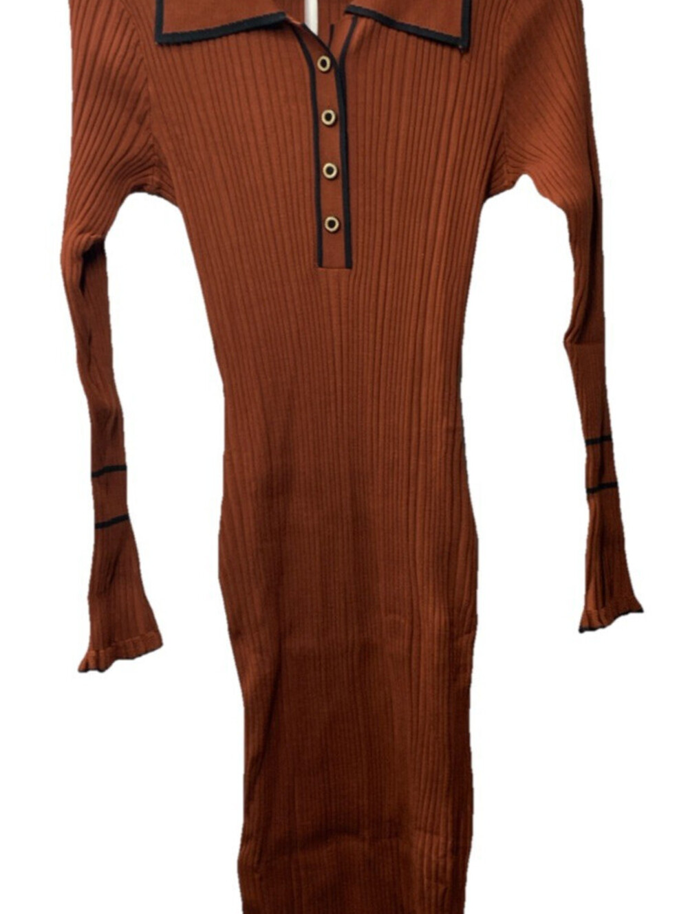 GRACE KARIN Women's Long Sleeve Sweater Dress Slim Fit V Neck Dress Size Large